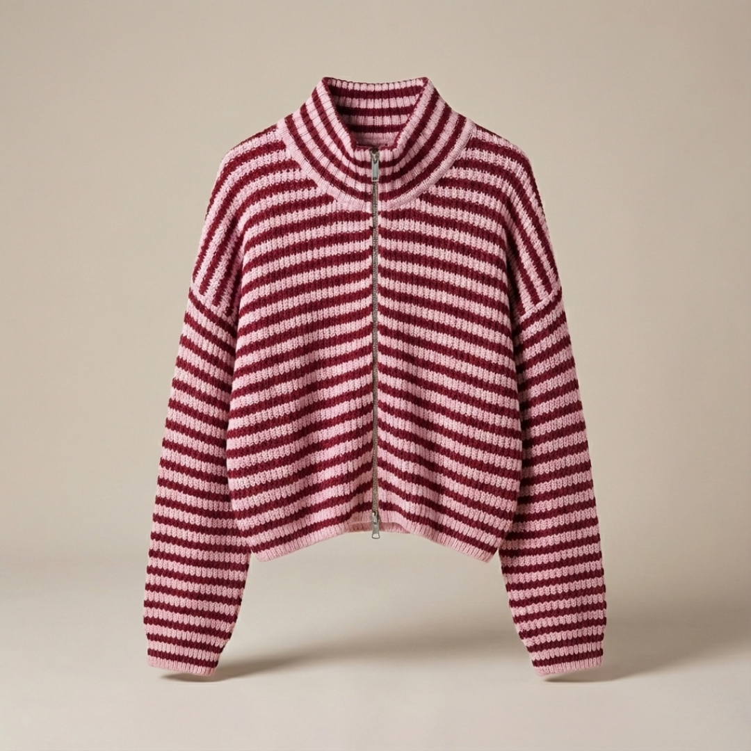 Linnea | Randig Stickad Kofta