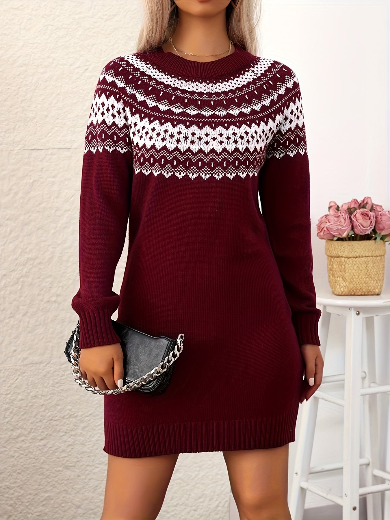 Berlinella | Geometrisk stickad bodycon-klänning