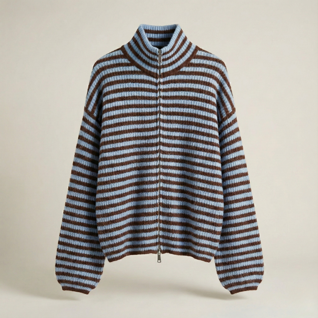 Linnea | Randig Stickad Kofta