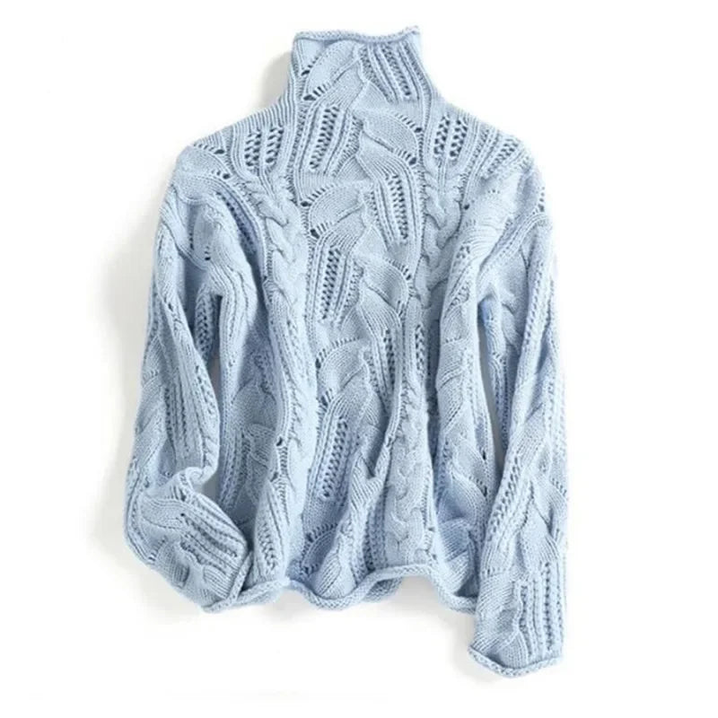Elena | Stickad Twist Polotröja